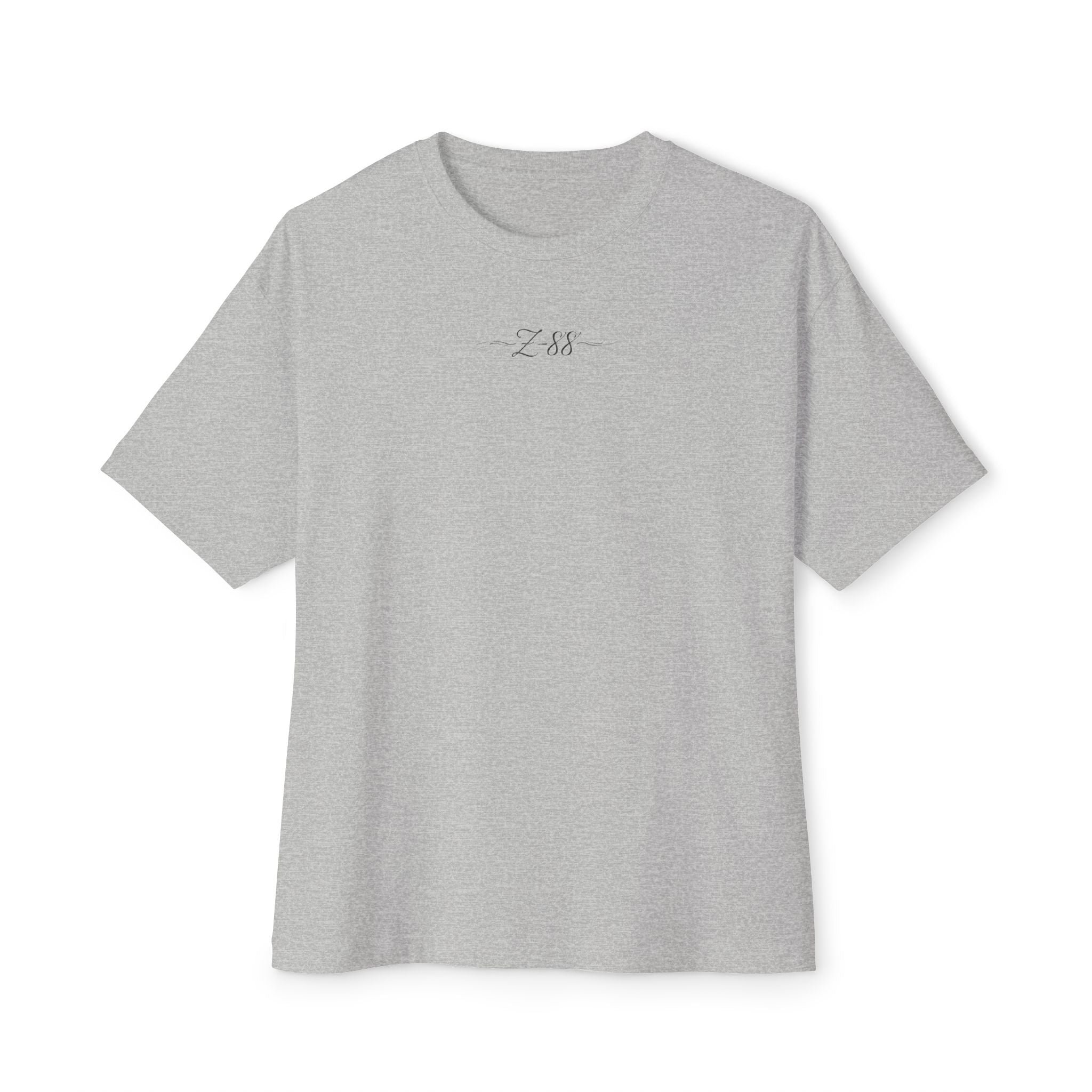 Boxy Tee — Minimal 'Z-88' Embroidered White Oversized T-Shirt