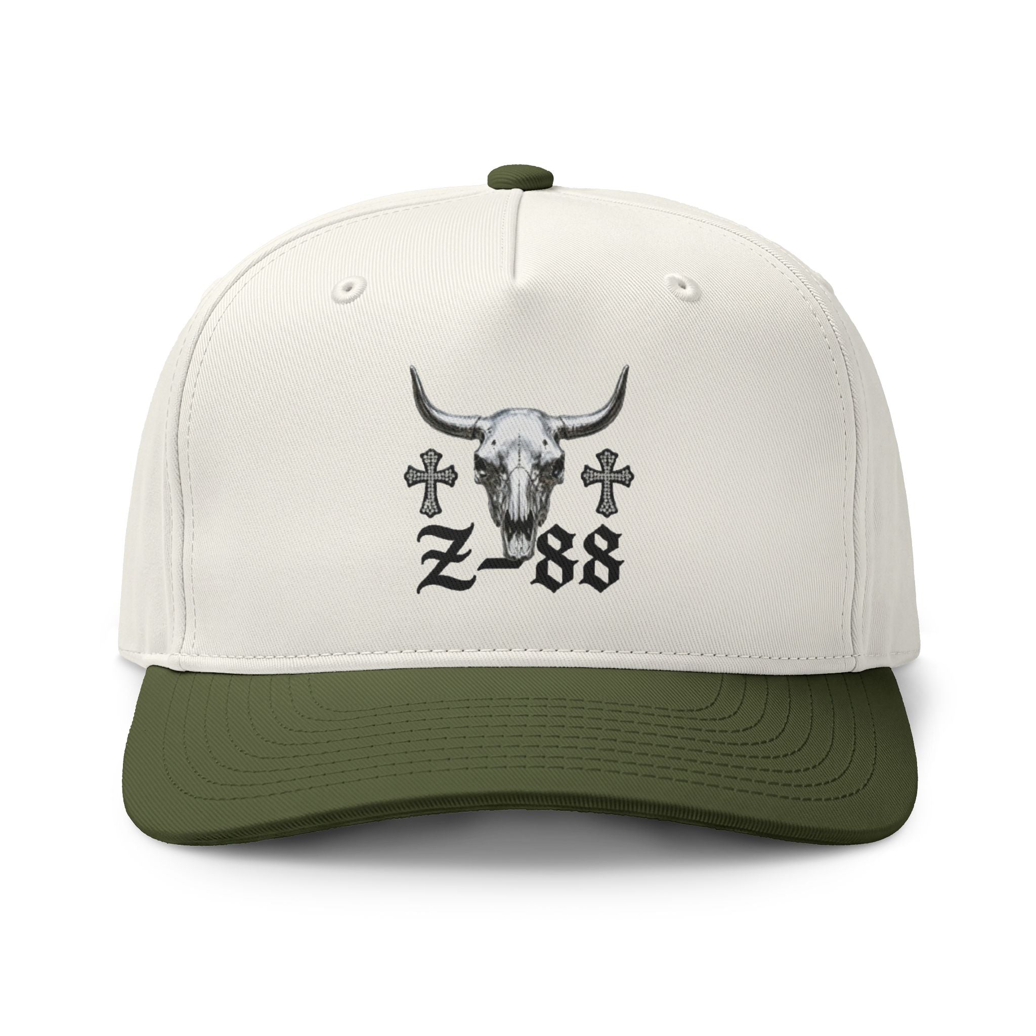 Cow Skull Z-88 Two-Tone Cap — Western Ranch Trucker Hat