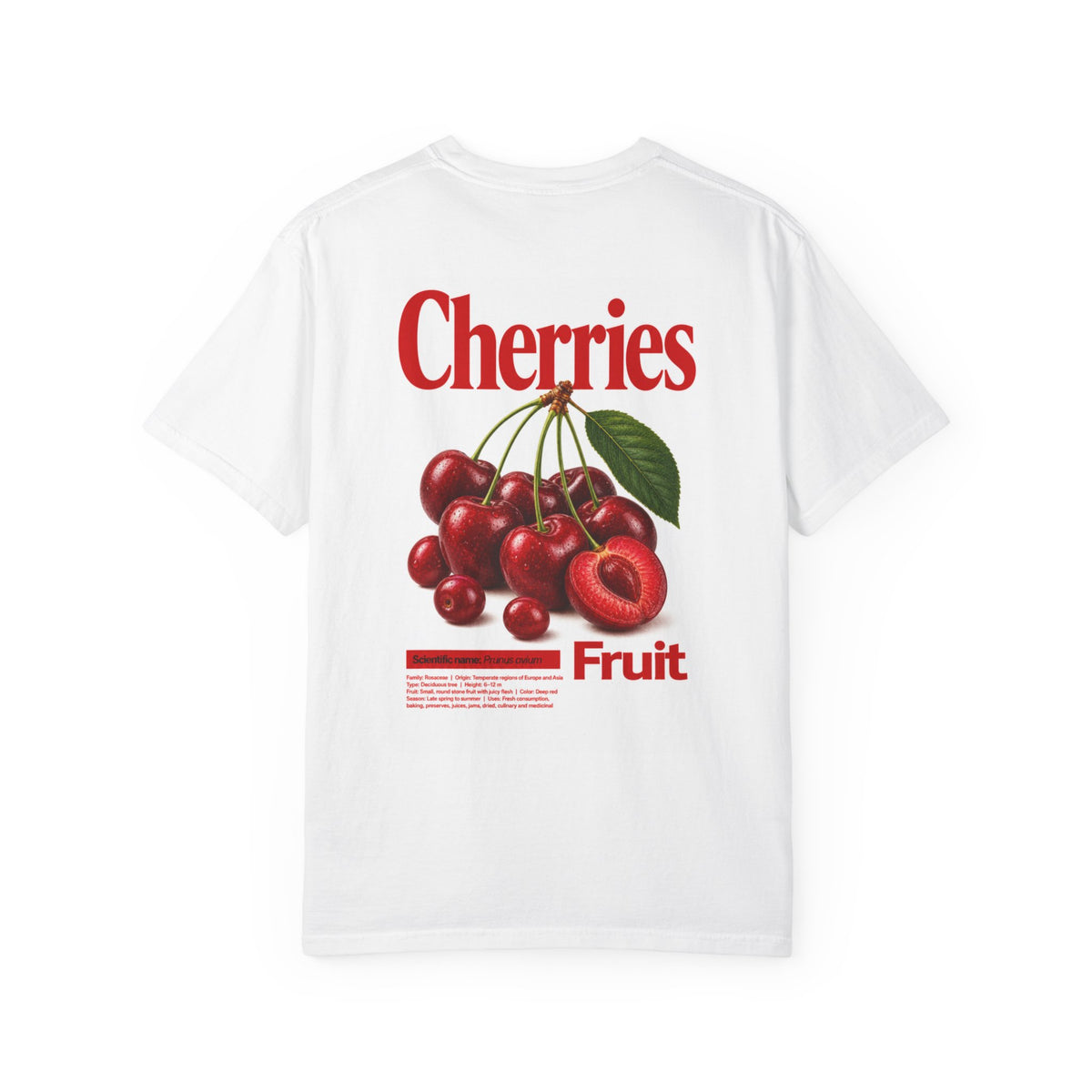 Camiseta Oversized Blanca 'Cherries Fruit' Estilo Streetwear | Z-88